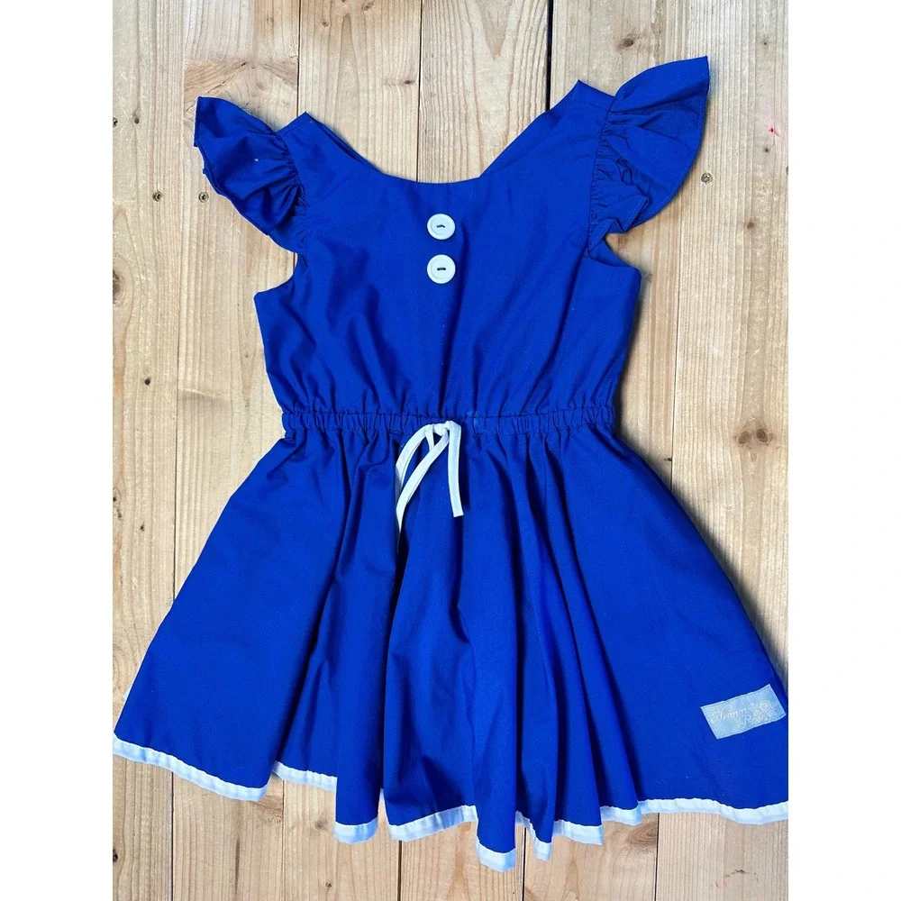 Eleanor Rose Bessie Dress Royal Blue Flutter Sleeve Girls Size‎ 3-4